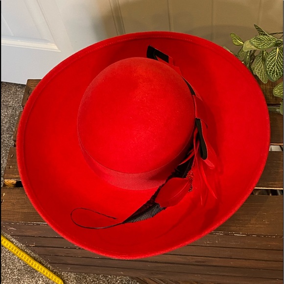 Vtg Mr. John’s Red Feather Felt/Wool Hat main image 8